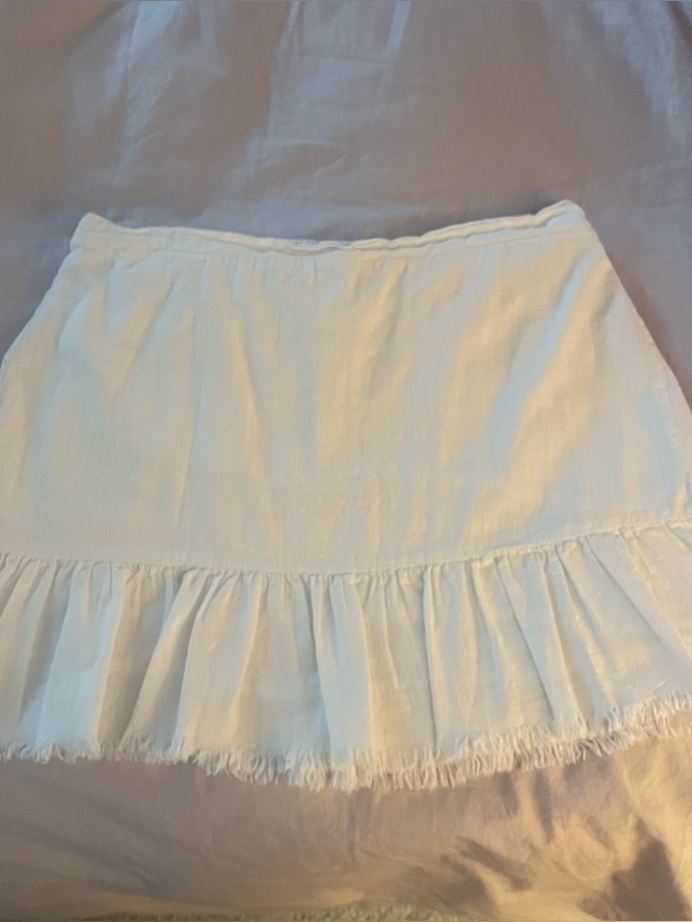 linen pleated mini skirt